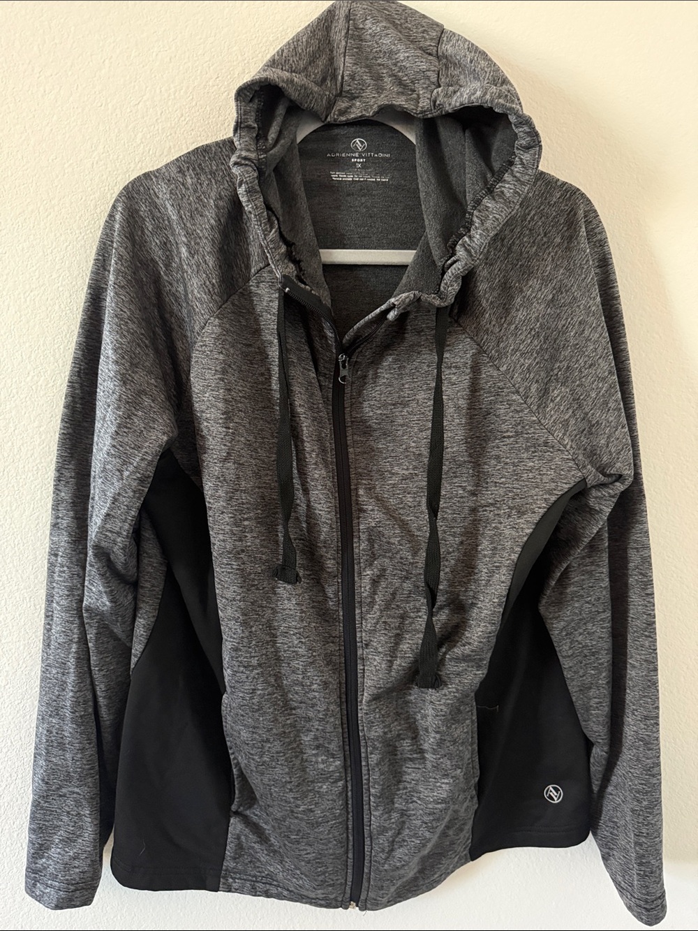 Athletic Gray Zip Hoodie Jacket - Gray/Black